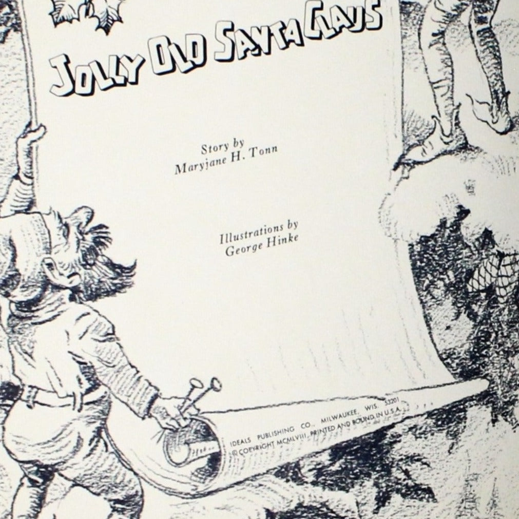 Children's Book: Ideals Publishing, Jolly Old Santa Claus, Softcover, Vintage 1958, SOLD