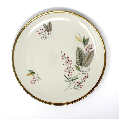 Teacup & Saucer with Matching Salad Plate, Seltmann Weiden, Monstera Fenestrated Foliage Leaves, Vintage Bavaria