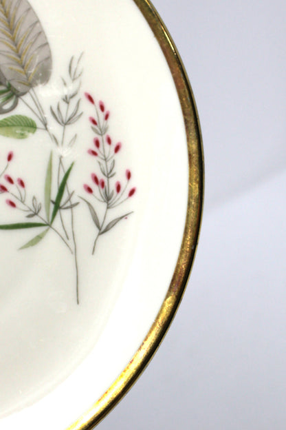 Teacup & Saucer with Matching Salad Plate, Seltmann Weiden, Monstera Fenestrated Foliage Leaves, Vintage Bavaria