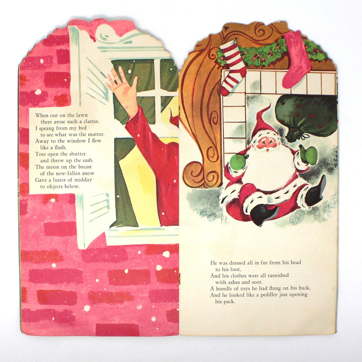 Children's Book: Whitman, The Night Before Christmas, Die-Cut, Flocked, Vintage 1968, SOLD