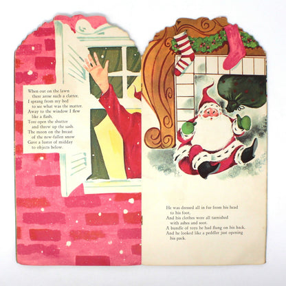 Children's Book: Whitman, The Night Before Christmas, Die-Cut, Flocked, Vintage 1968, SOLD