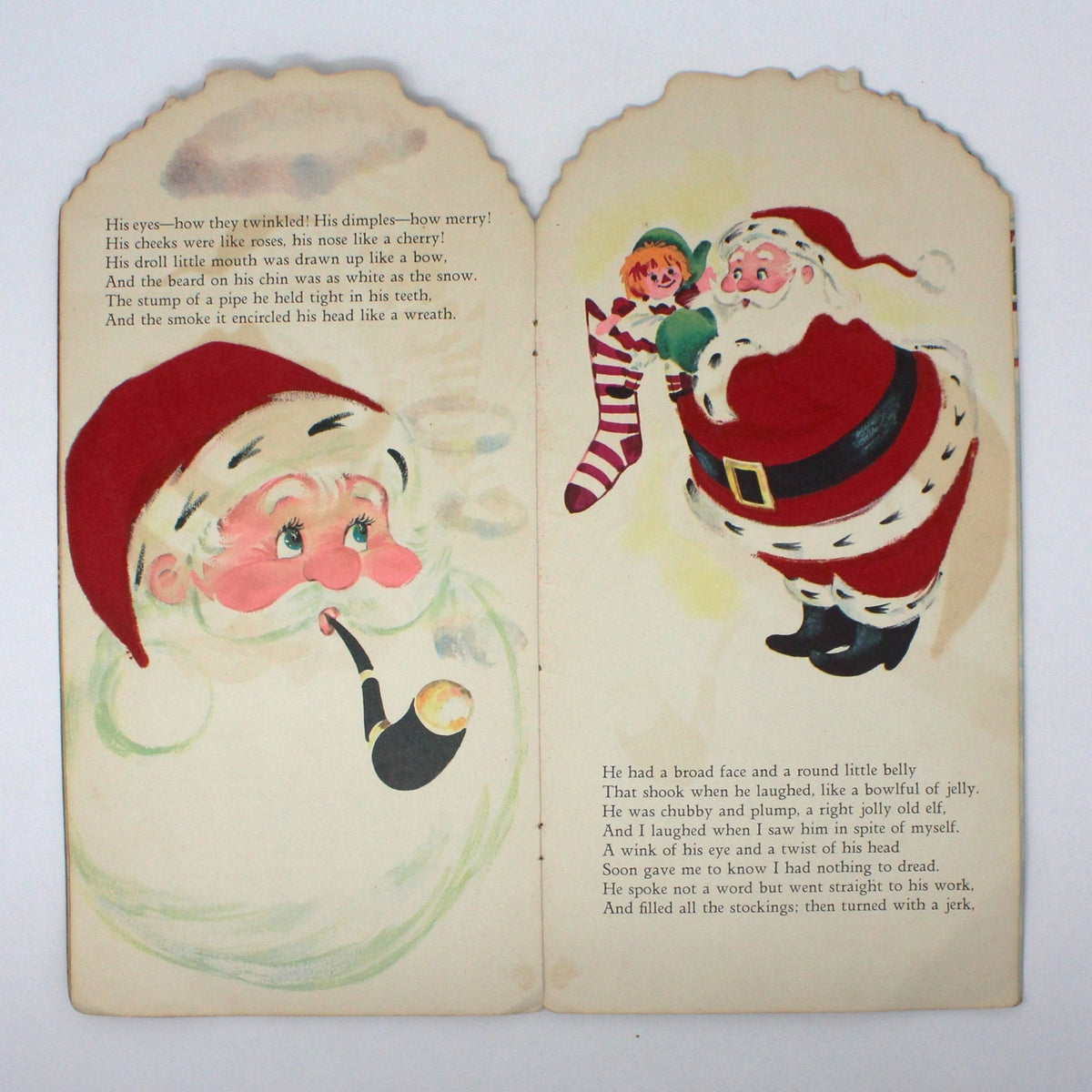 Children's Book: Whitman, The Night Before Christmas, Die-Cut, Flocked, Vintage 1968, SOLD