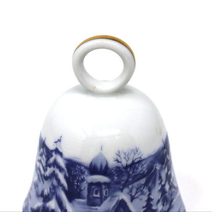 Bell, Scherzer, Snowy Winter Sleigh Scene, Transferware, 22KT Gold, W. Germany, Vintage