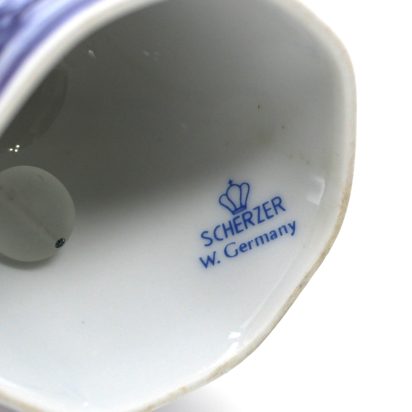Bell, Scherzer, Snowy Winter Sleigh Scene, Transferware, 22KT Gold, W. Germany, Vintage