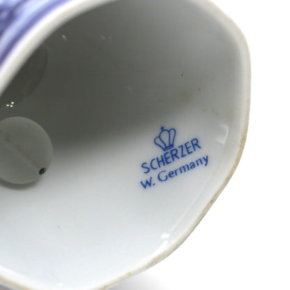 Bell, Scherzer, Snowy Winter Sleigh Scene, Transferware, 22KT Gold, W. Germany, Vintage