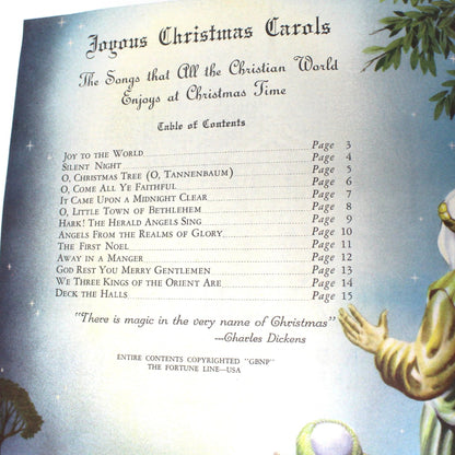 Song Book / Lead Sheet, Joyous Christmas Carols, Vintage Promotional Item