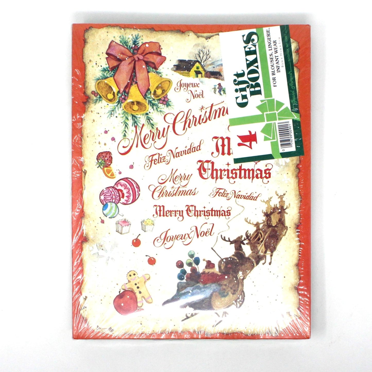 Box, Gift Boxes, Grand Awards, 4 Christmas Gift Boxes, 8 x 11", NOS, Vintage