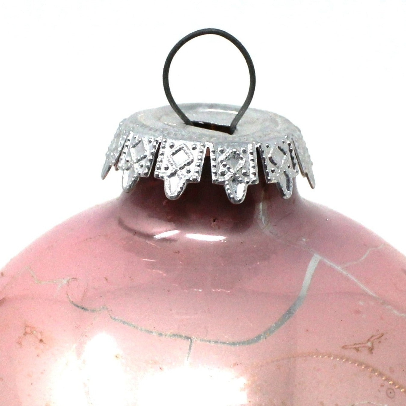 Ornament, Christmas Glass Ball, Bronner's Austria, Baby's First Christmas Pink, Vintage