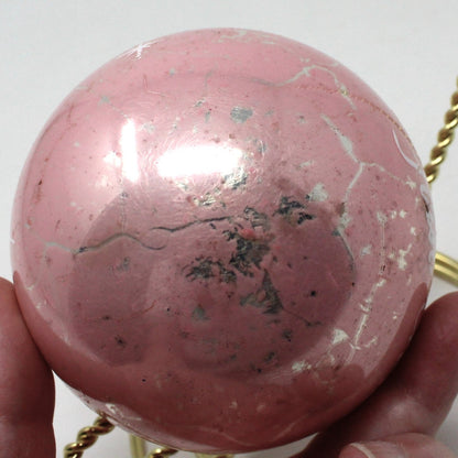 Ornament, Christmas Glass Ball, Bronner's Austria, Baby's First Christmas Pink, Vintage