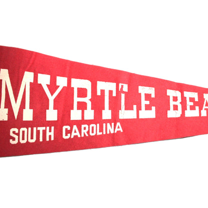 Pennant, Myrtle Beach, SC Souvenir Collectible, Vintage 25"
