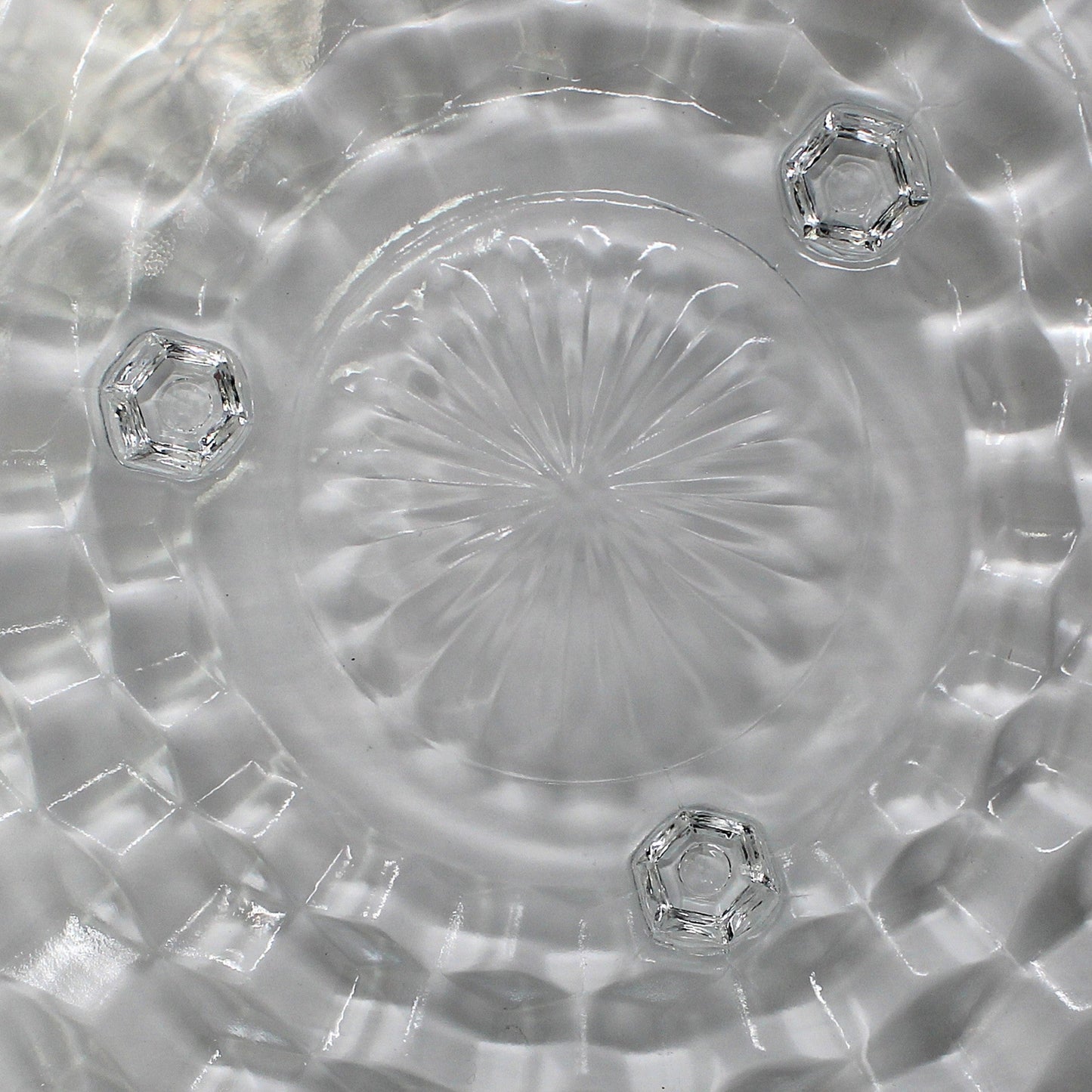 Cake Plate, Indiana Glass, American Whitehall, Footed, 3-Toed Clear Glass Serveware, Vintage