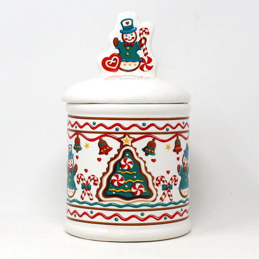 Cookie Jar, Teleflora, Gingerbread House Christmas Jar / Canister, Vintage