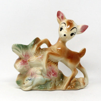 Planter, Walt Disney Productions, Bambi Deer Figurine Planter, Vintage