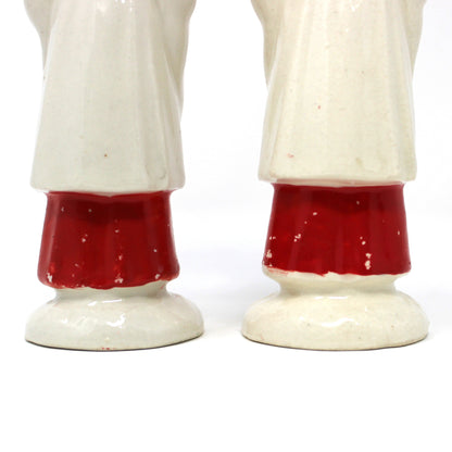 Figurine, Christmas Choir Boys, Hand Painted, Wales Japan Porcelain, Set of 2, Vintage