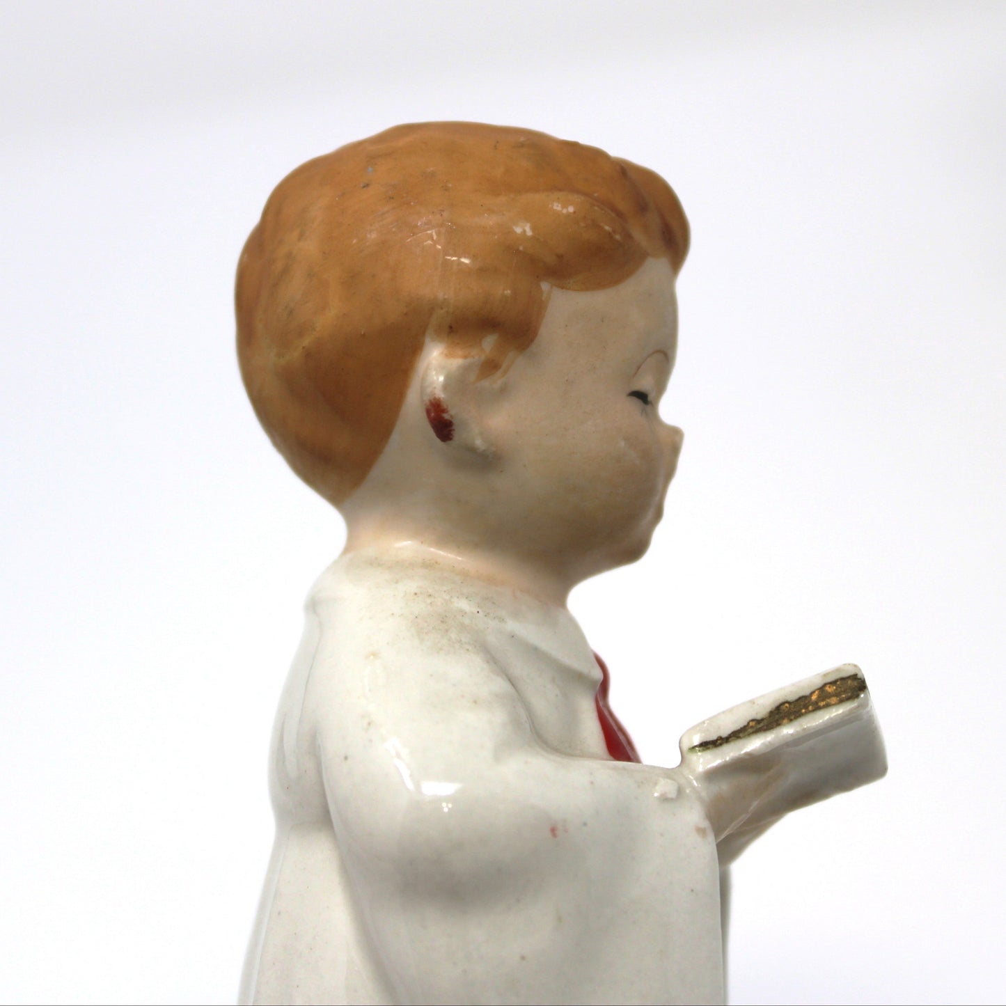 Figurine, Christmas Choir Boys, Hand Painted, Wales Japan Porcelain, Set of 2, Vintage