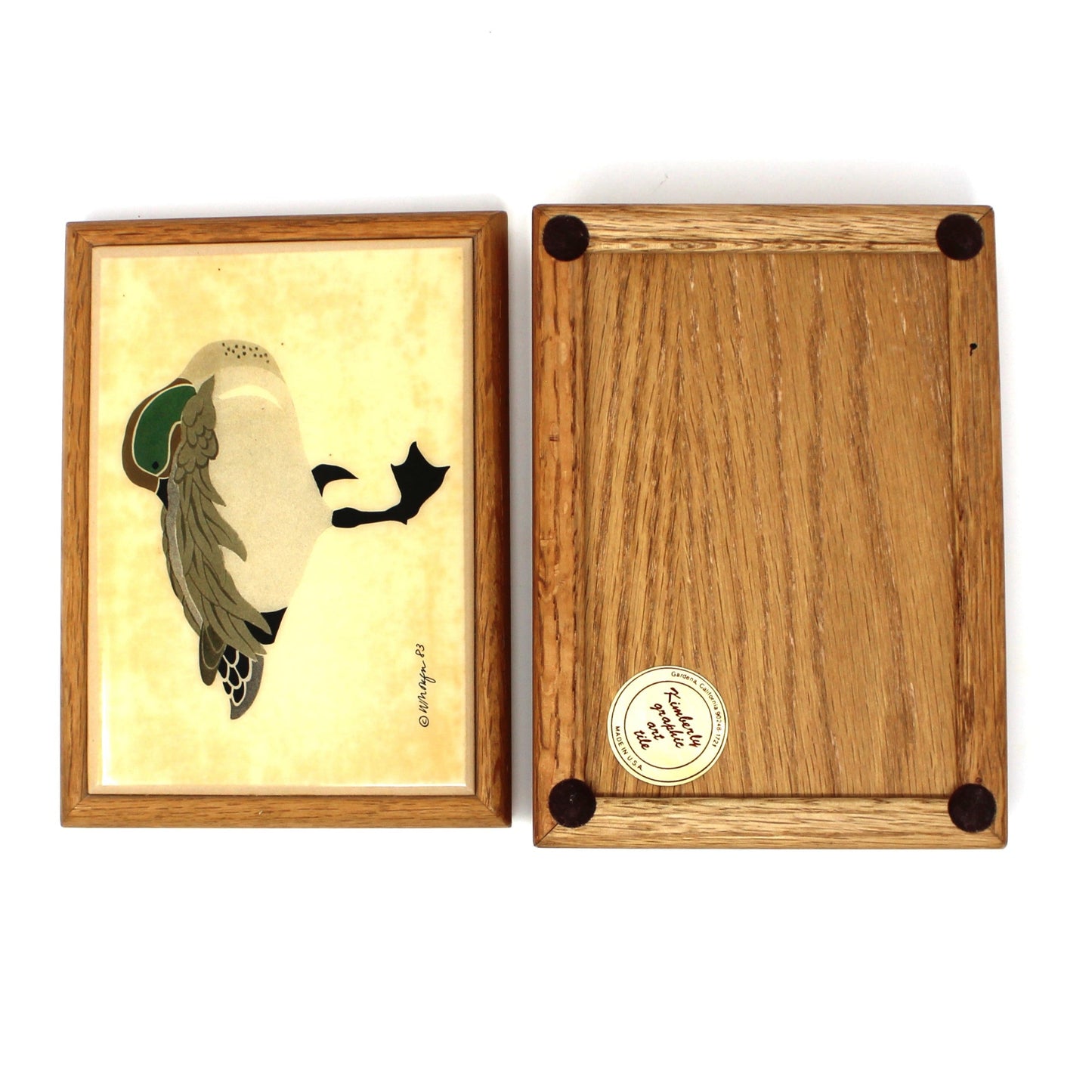 Box, Jewelry Box, Mallard Duck Tile Insert, Artist Signed W. Morgan, Vintage
