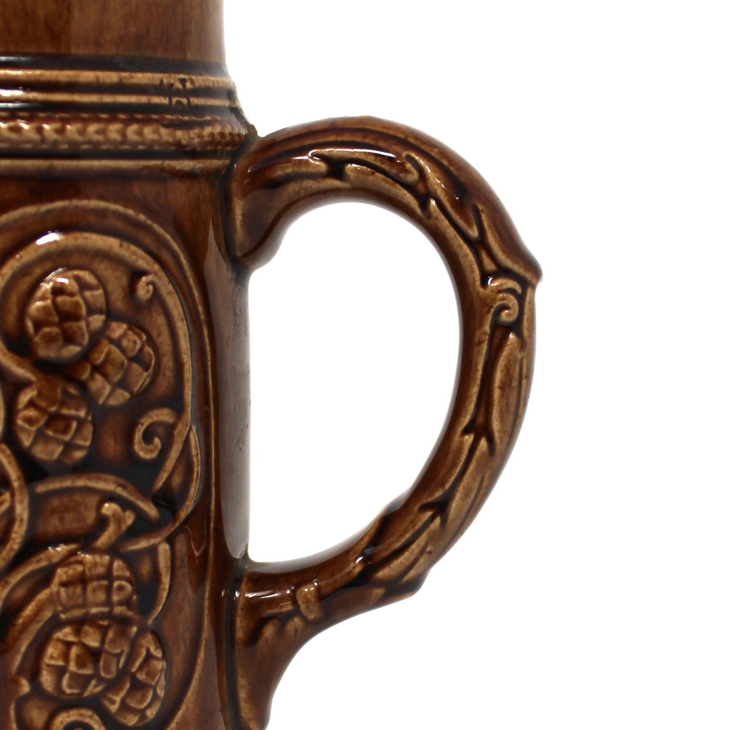 Beer Mug, German Stein, Studio Pottery, Brown Glaze, Impressed JWC Mark, Vintage