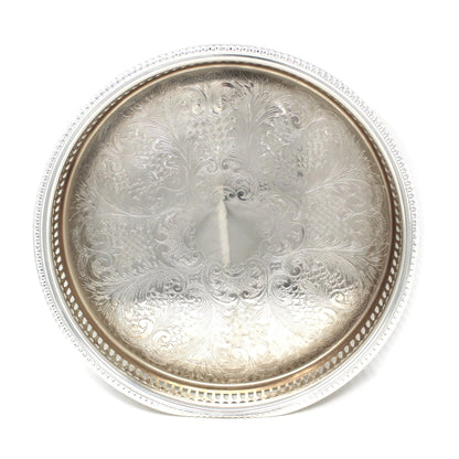 Tray, Silverplate with Glass Liner, Divided 5 Part Relish Dish, Servingware, England, Vintage