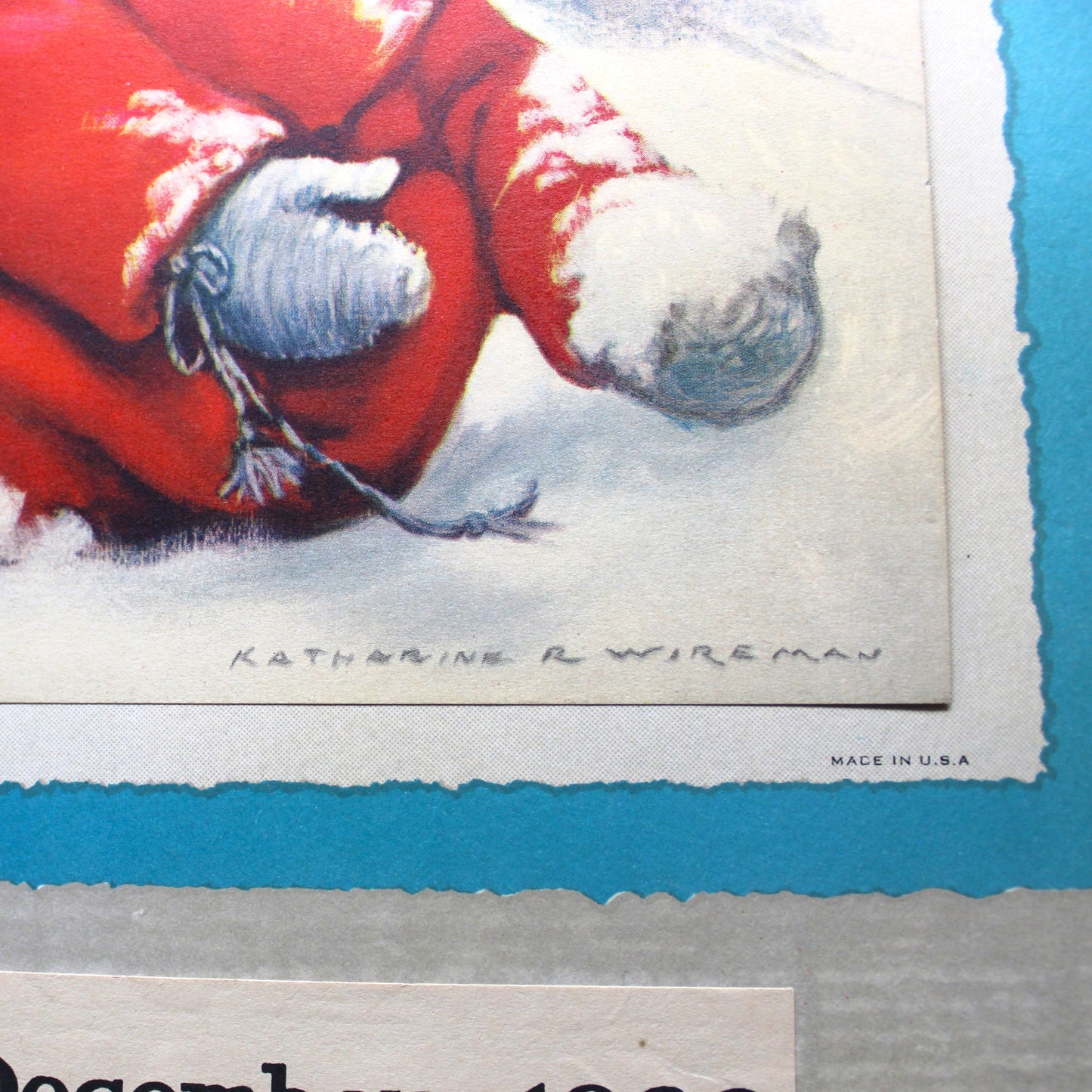 Calendar, Original Salesman Sample, Katherine Wireman Illustration, Baby in Snow, Vintage 1926, 17"