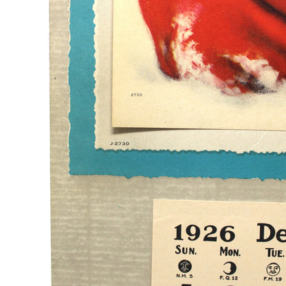 Calendar, Original Salesman Sample, Katherine Wireman Illustration, Baby in Snow, Vintage 1926, 17"