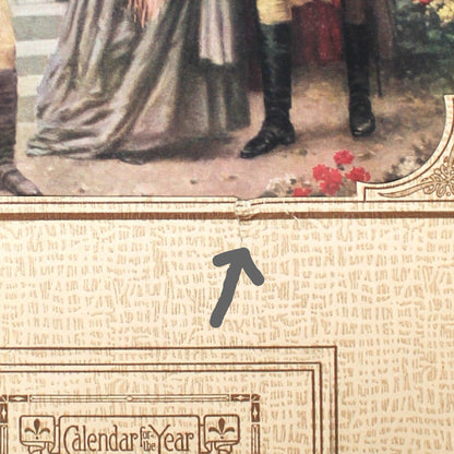 Calendar, Original, F.A.S Lithograph, George Washington & Lafayette, Vintage 1931, 19"
