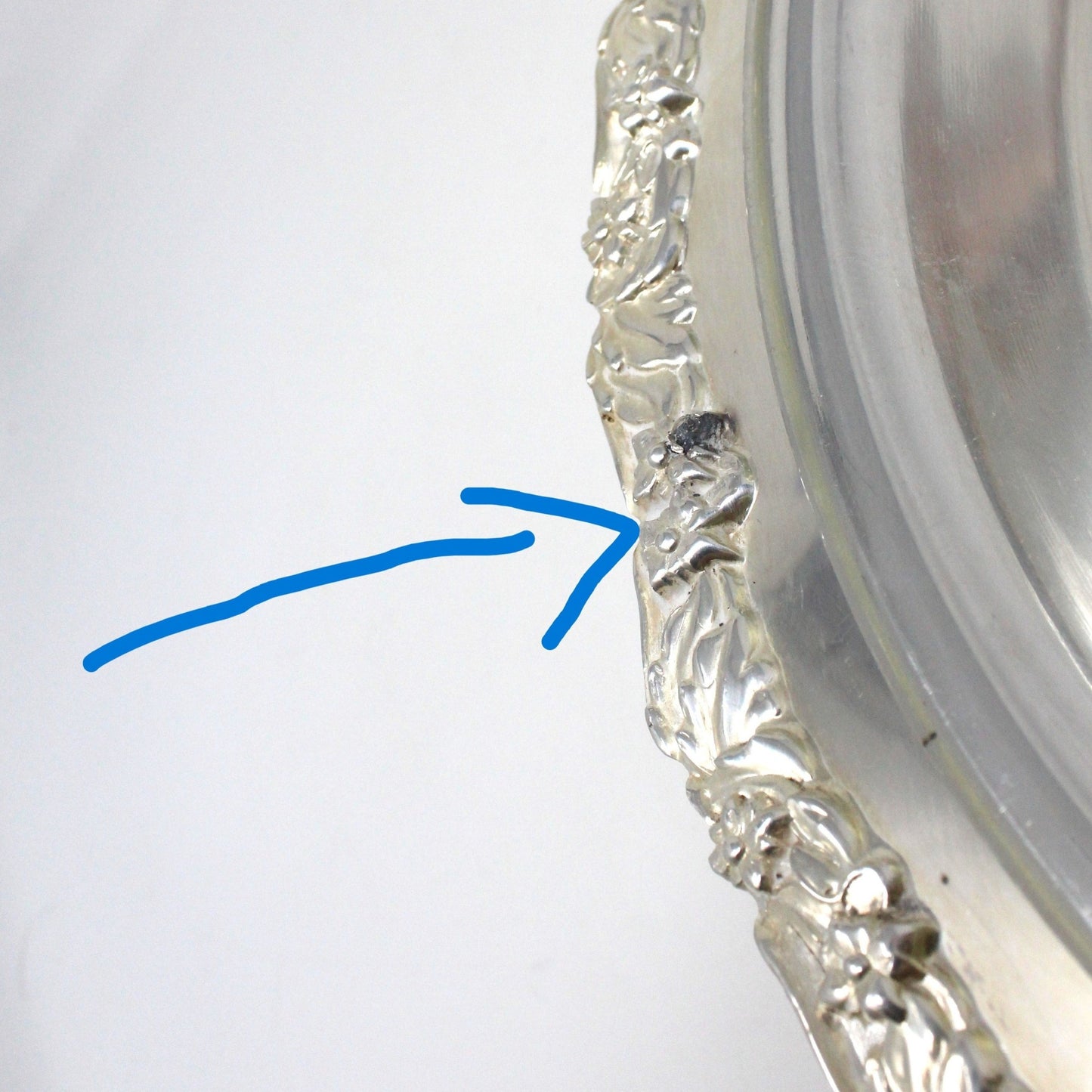 Server, Crown Silver Co, Silverplate Footed Serving Plate with Glass Insert, 12", Vintage