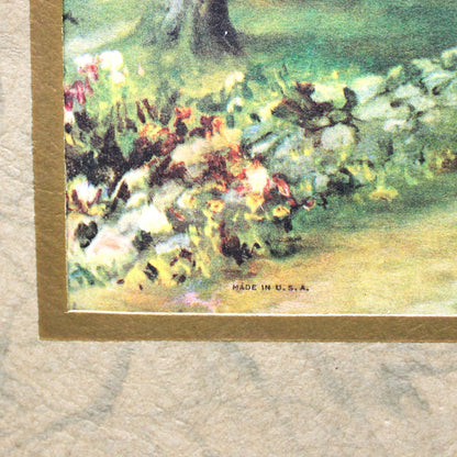 Print, Lithograph, In The Shade of The Old Apple Tree, Horse Drawn Cart on Country Road, Vintage
