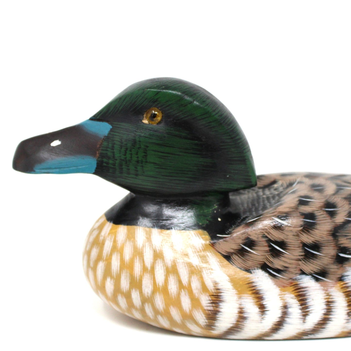 Decoy Duck, Wooden Hand Painted Decorative Duck, Greater Scaup Male, Vintage