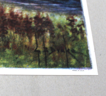 Print, Lithograph, Reaping the Harvest, Country Barn and Horse Drawn Cart on Dirt Road, Vintage