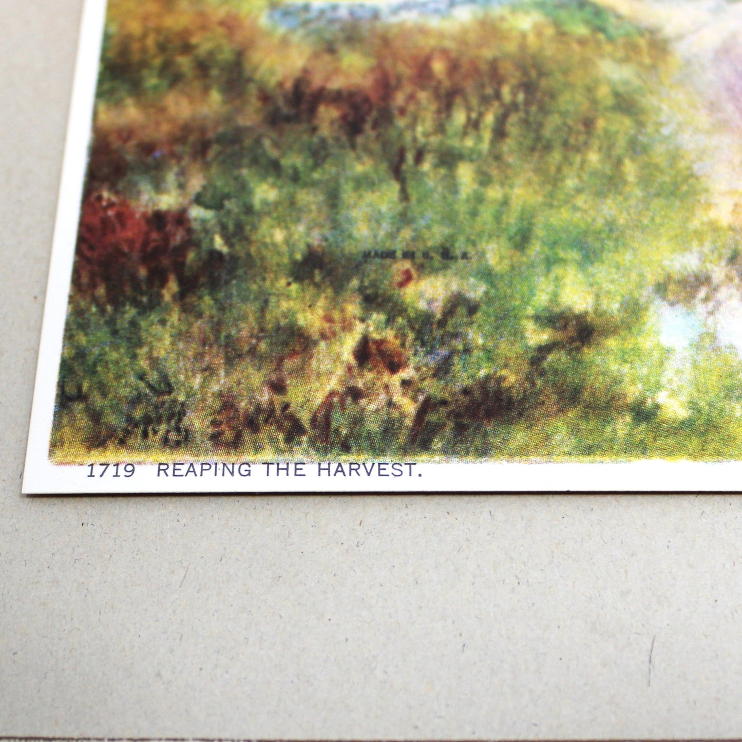 Print, Lithograph, Reaping the Harvest, Country Barn and Horse Drawn Cart on Dirt Road, Vintage