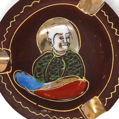 Ashtray, Satsuma Style, Moriage & Gilded, Japan Chinoiserie, Vintage