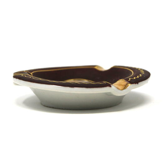 Ashtray, Satsuma Style, Moriage & Gilded, Japan Chinoiserie, Vintage
