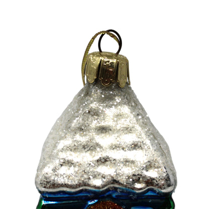 Ornaments, Figural Church Shaped, Large Mouth Blown Glass, European Style, Vintage
