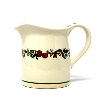 Milk Pitcher / Creamer, Pfaltzgraff, Christmas Sugar Plum, Holiday Stoneware, Vintage