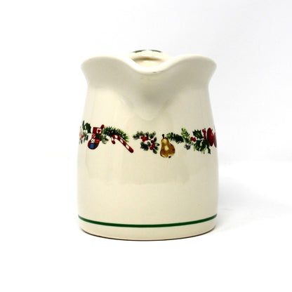 Milk Pitcher / Creamer, Pfaltzgraff, Christmas Sugar Plum, Holiday Stoneware, Vintage