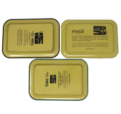 Trays, Coca Cola, Collectible Mini Change Trays, Set of 3,  1989, '91, '97,