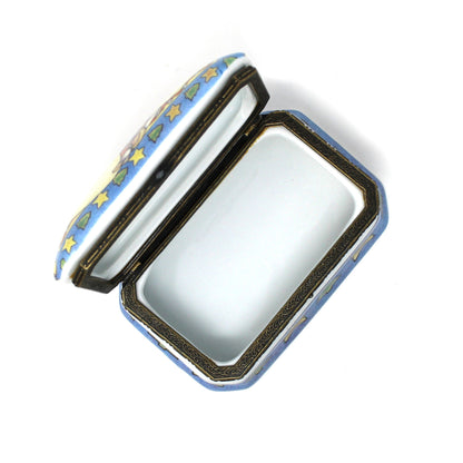 Trinket Box, Hinged, Suzanne Cruise, Christmas Santa, Jingle All The Way, Porcelain, Vintage