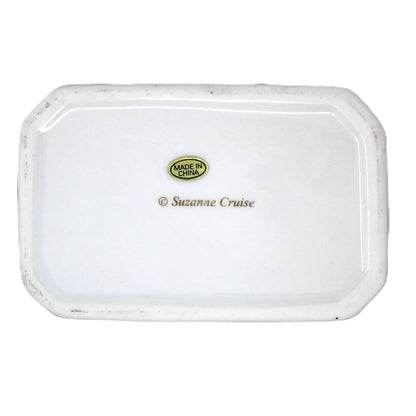 Trinket Box, Hinged, Suzanne Cruise, Christmas Santa, Jingle All The Way, Porcelain, Vintage