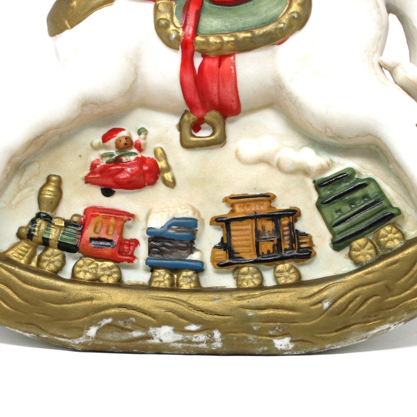 Night Light / Accent Light, Christmas Rocking Horse Light Up Figurine, Porcelain Bisque, Vintage