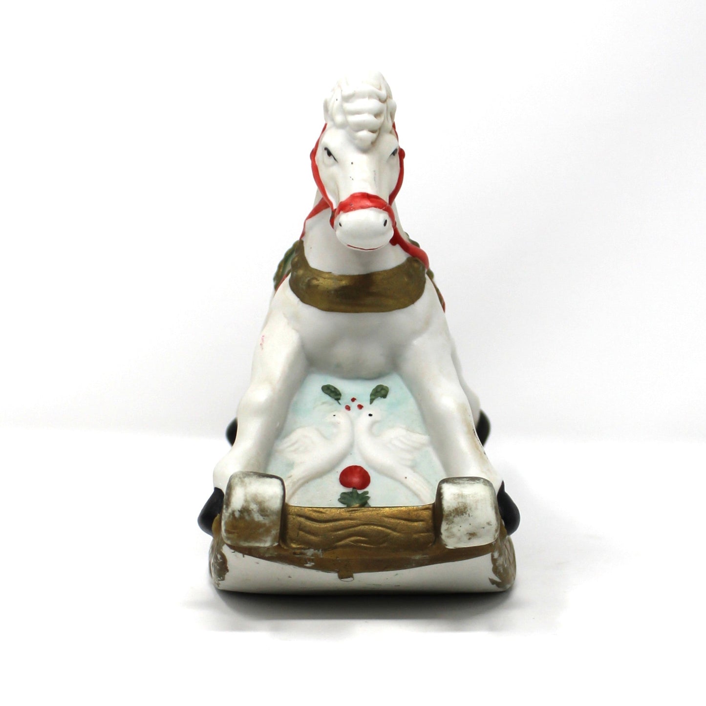 Night Light / Accent Light, Christmas Rocking Horse Light Up Figurine, Porcelain Bisque, Vintage