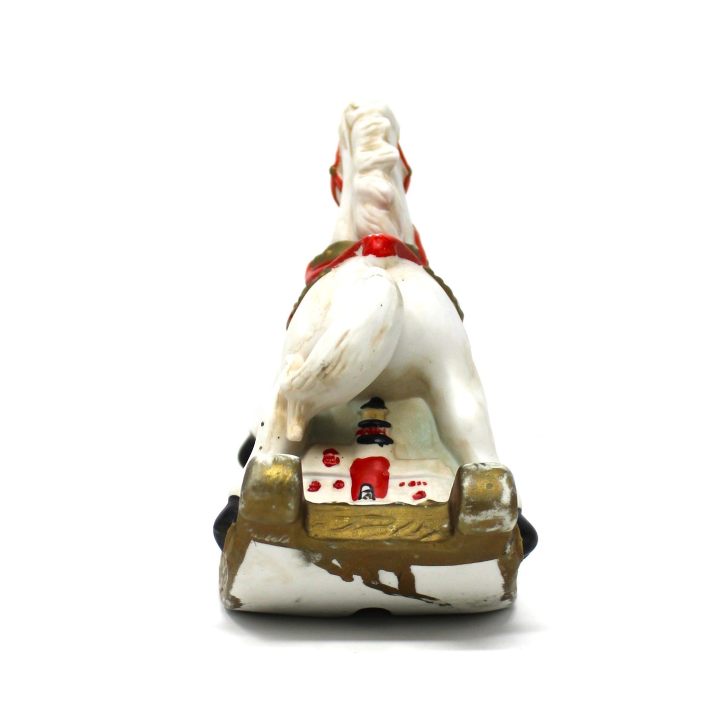 Night Light / Accent Light, Christmas Rocking Horse Light Up Figurine, Porcelain Bisque, Vintage