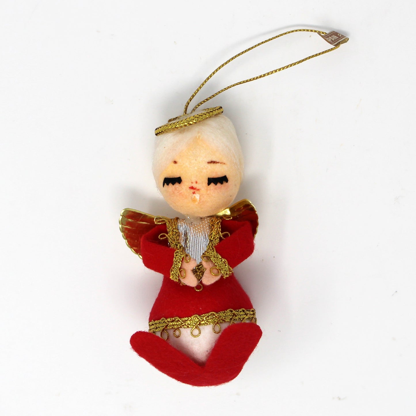 Ornaments, Christmas Musical Angels, Flocked & Gold Trimmings, Vintage RARE