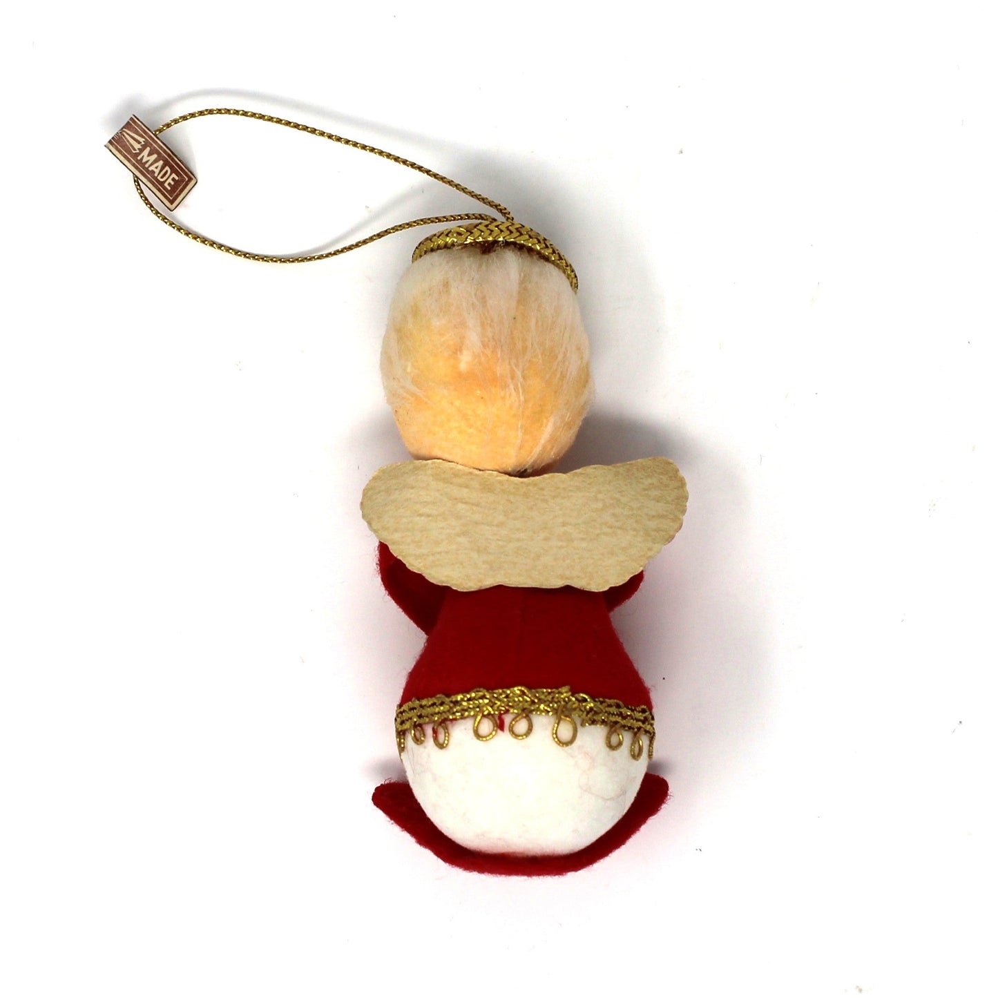 Ornaments, Christmas Musical Angels, Flocked & Gold Trimmings, Vintage RARE