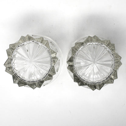 Glasses, Whiskey / Rocks, Crown Royal, French Cut Crystal, Vintage Barware, Set of 2