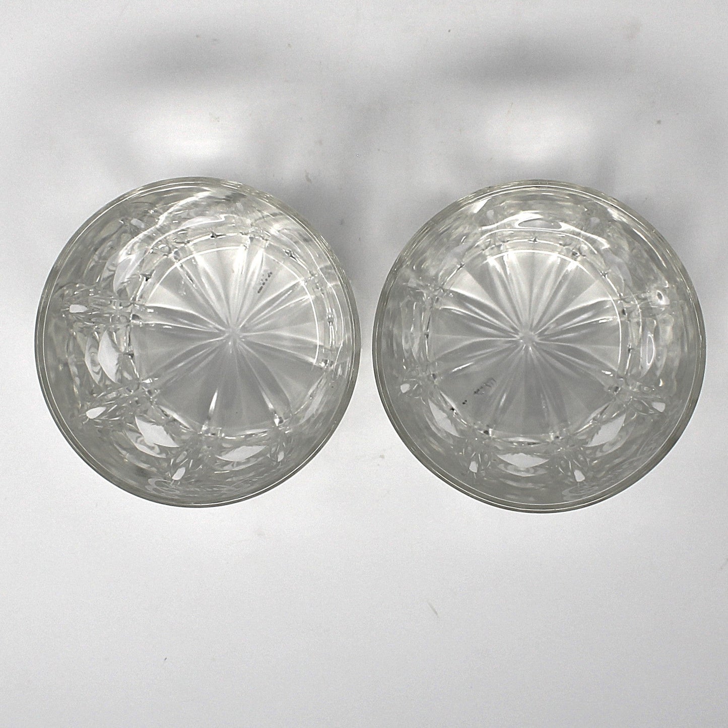 Glasses, Whiskey / Rocks, Crown Royal, French Cut Crystal, Vintage Barware, Set of 2