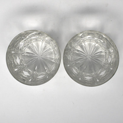 Glasses, Whiskey / Rocks, Crown Royal, French Cut Crystal, Vintage Barware, Set of 2