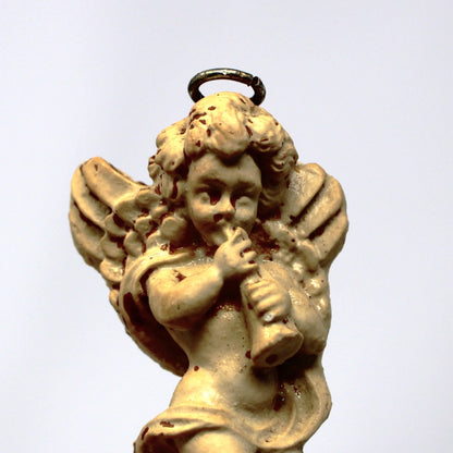 Wall Decor, Cherub Angels Plaques, Distressed Musical Angels, Imitation Cast Stone, Decor, Set of 2