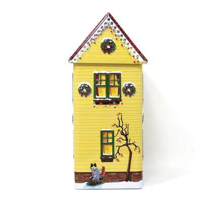 Gift Tin / Cookie Tin, Harry London, Christmas Village Tin, Yellow House