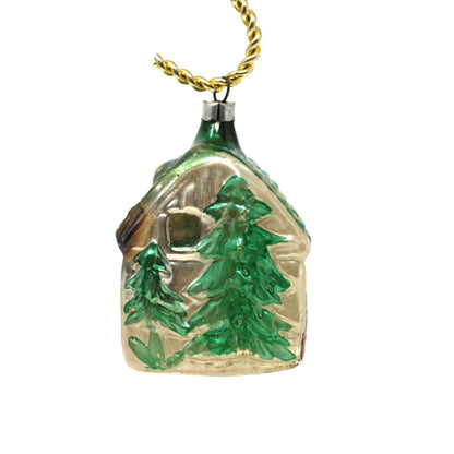 Ornaments, Christmas Mercury Blown Glass, Cottage House, Lauscha, Germany, Antique