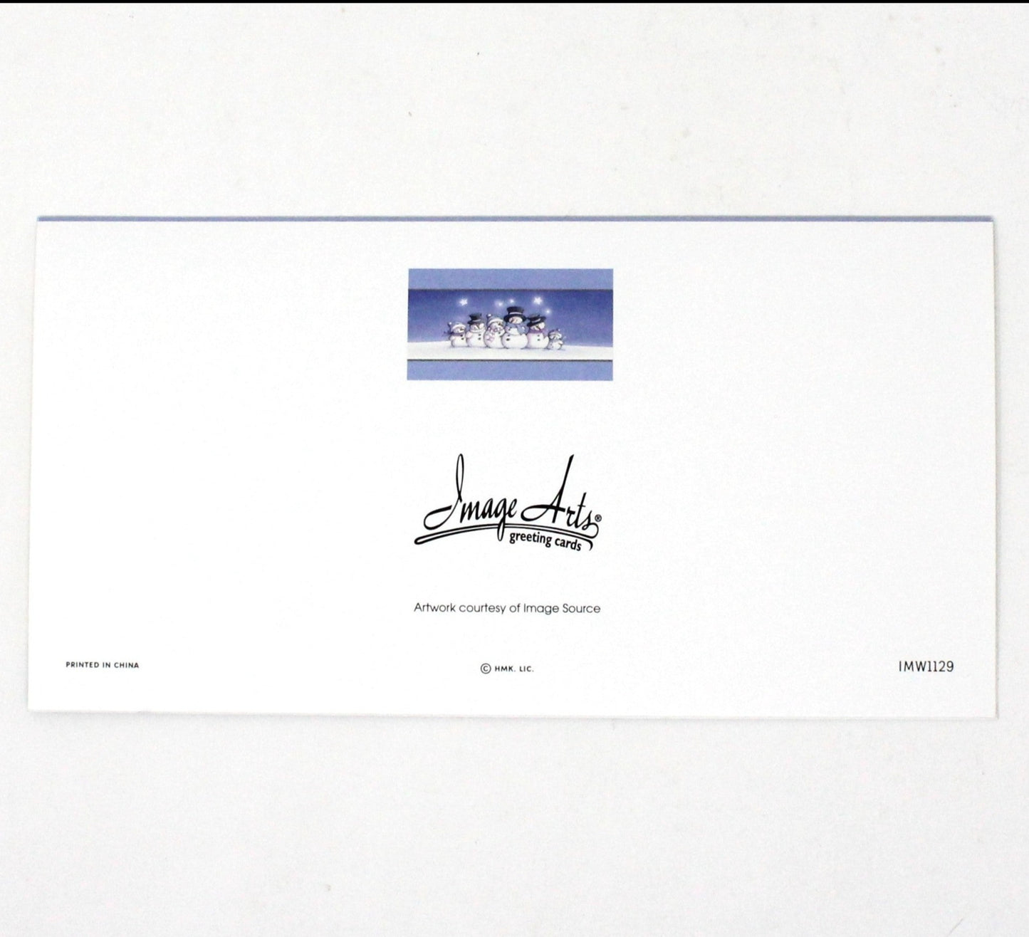 Greeting Card / Christmas, Snowmen Family, Blue & White, Set of 24 w/envelopes